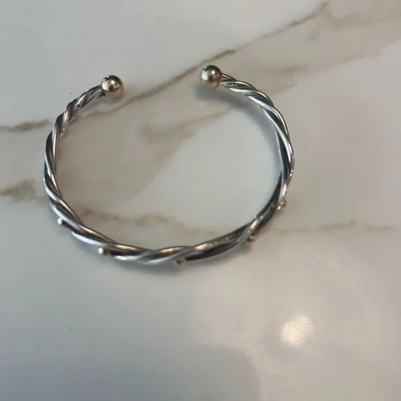 Cape Cod Eden sterling Silver and Gold Twisted Bracelet - Picture 2 of 3